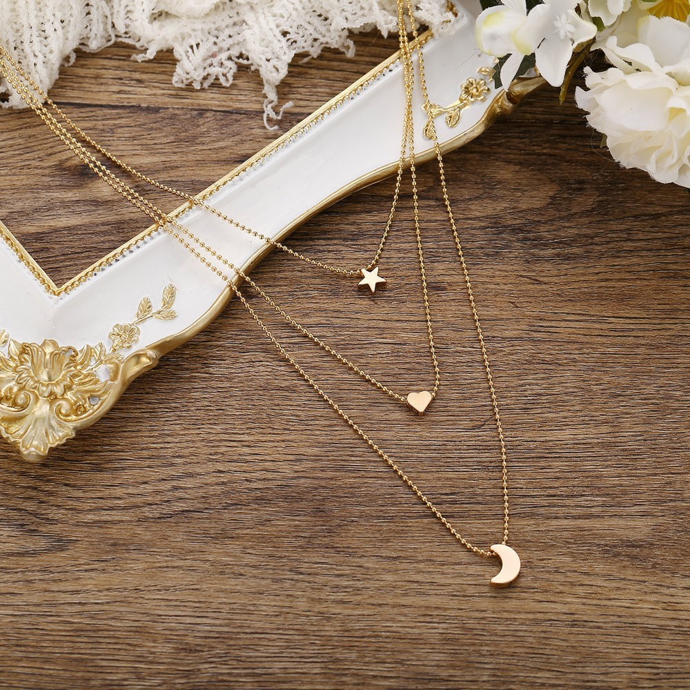 Star, moon, heart pendant necklace, delicate necklace gifts for boys and girls