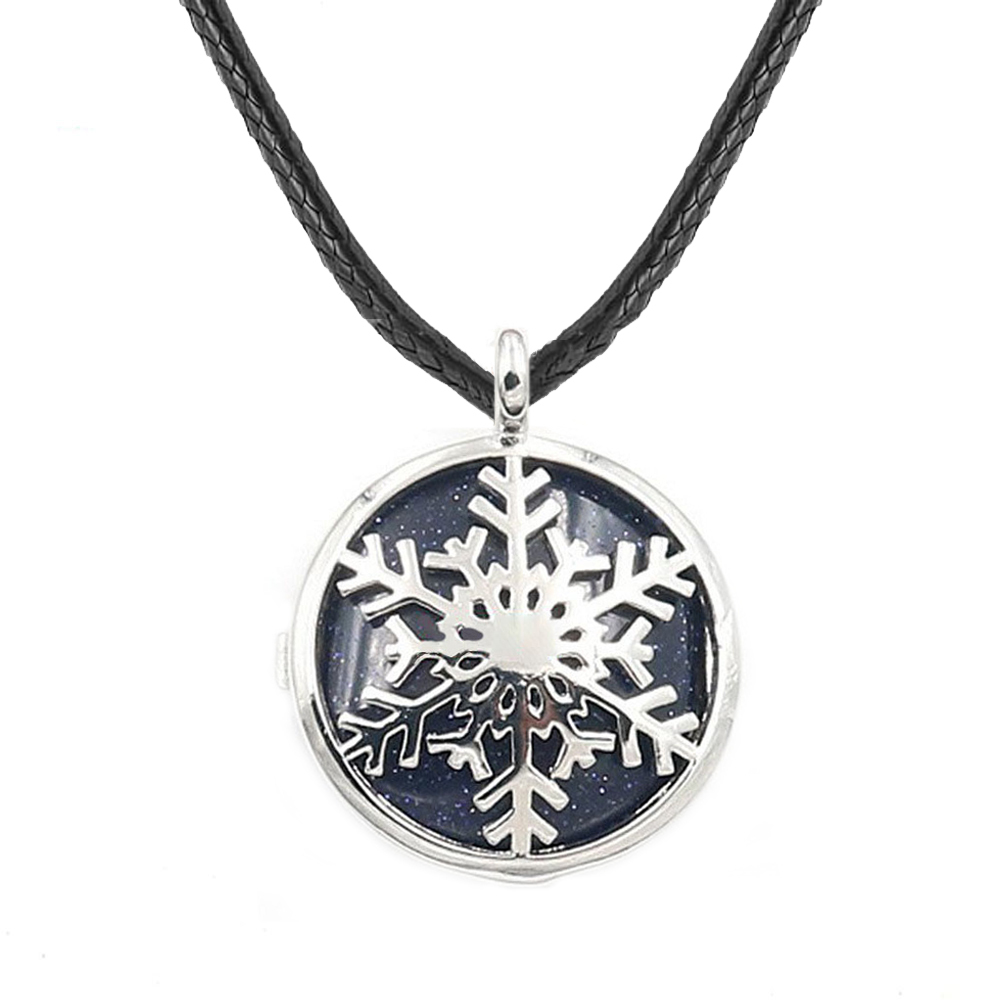 Snowflake Box NecKLACE Healing Crystal Pendant NecKLACE Reiki Spirit Energy Gem