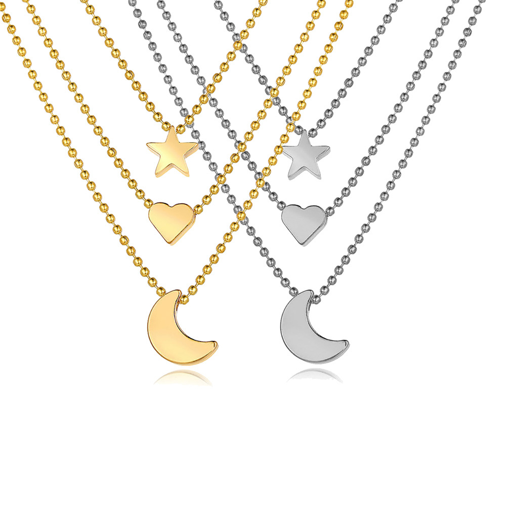 Star, moon, heart pendant necklace, delicate necklace gifts for boys and girls