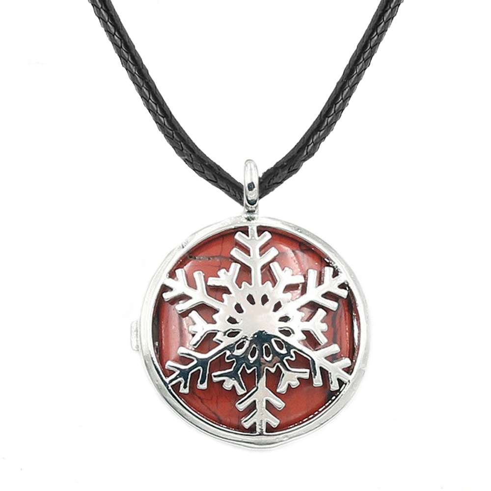 Snowflake Box NecKLACE Healing Crystal Pendant NecKLACE Reiki Spirit Energy Gem