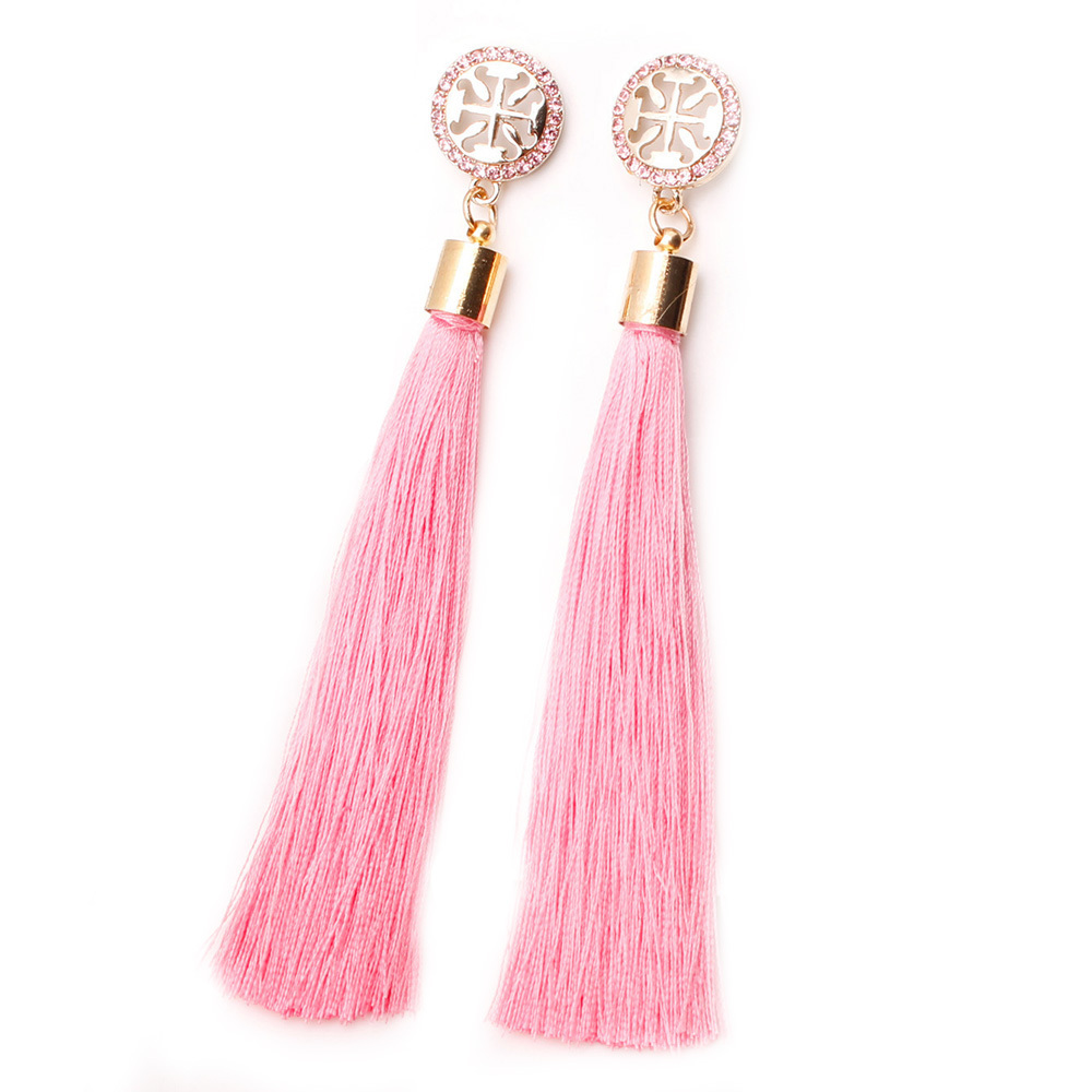 Temperamental tassel earrings with long hanging tassel for women fashion earrings with jewelry for Valentine's Day birthday party gifts