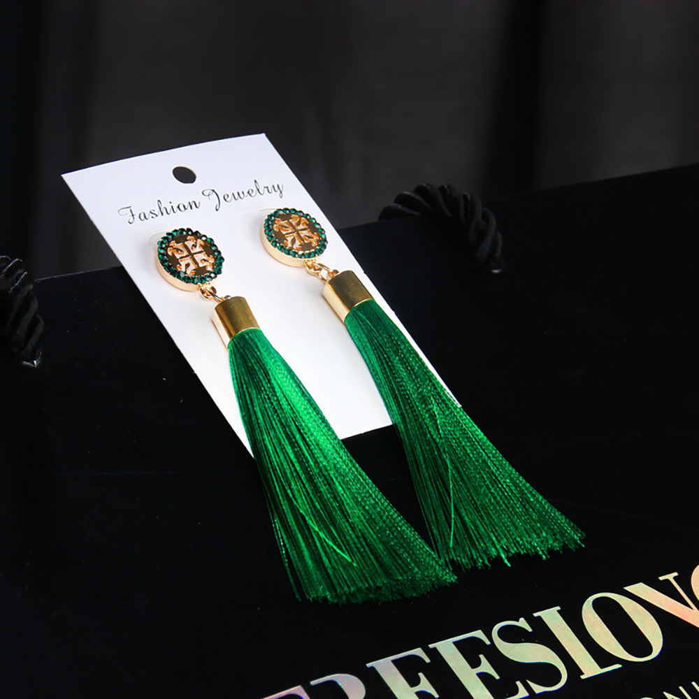 Temperamental tassel earrings with long hanging tassel for women fashion earrings with jewelry for Valentine's Day birthday party gifts