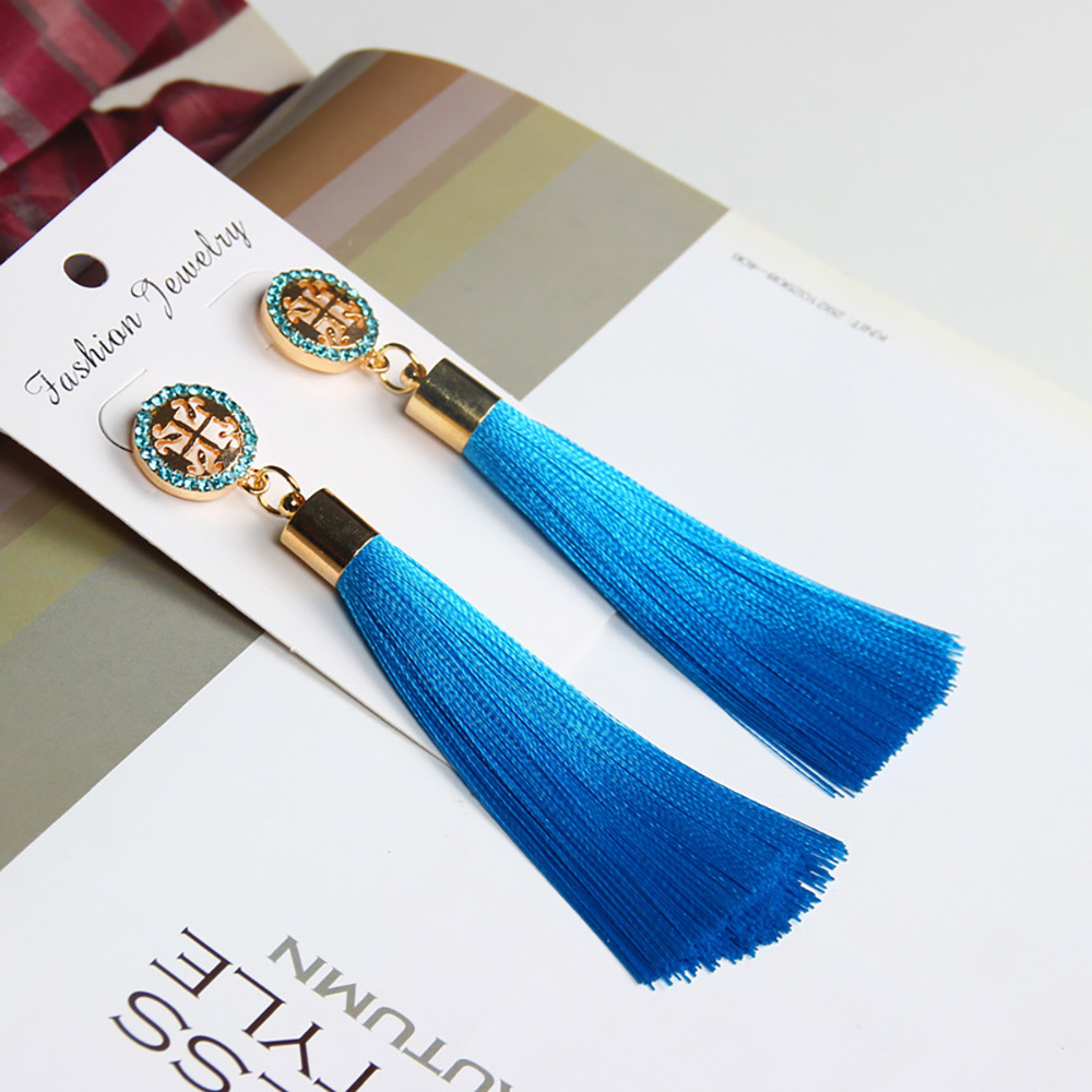 Temperamental tassel earrings with long hanging tassel for women fashion earrings with jewelry for Valentine's Day birthday party gifts