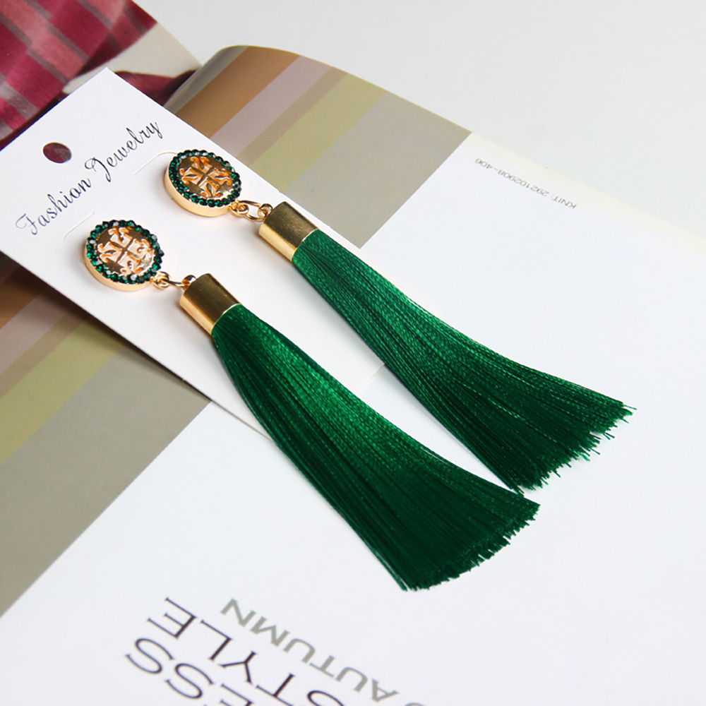 Temperamental tassel earrings with long hanging tassel for women fashion earrings with jewelry for Valentine's Day birthday party gifts