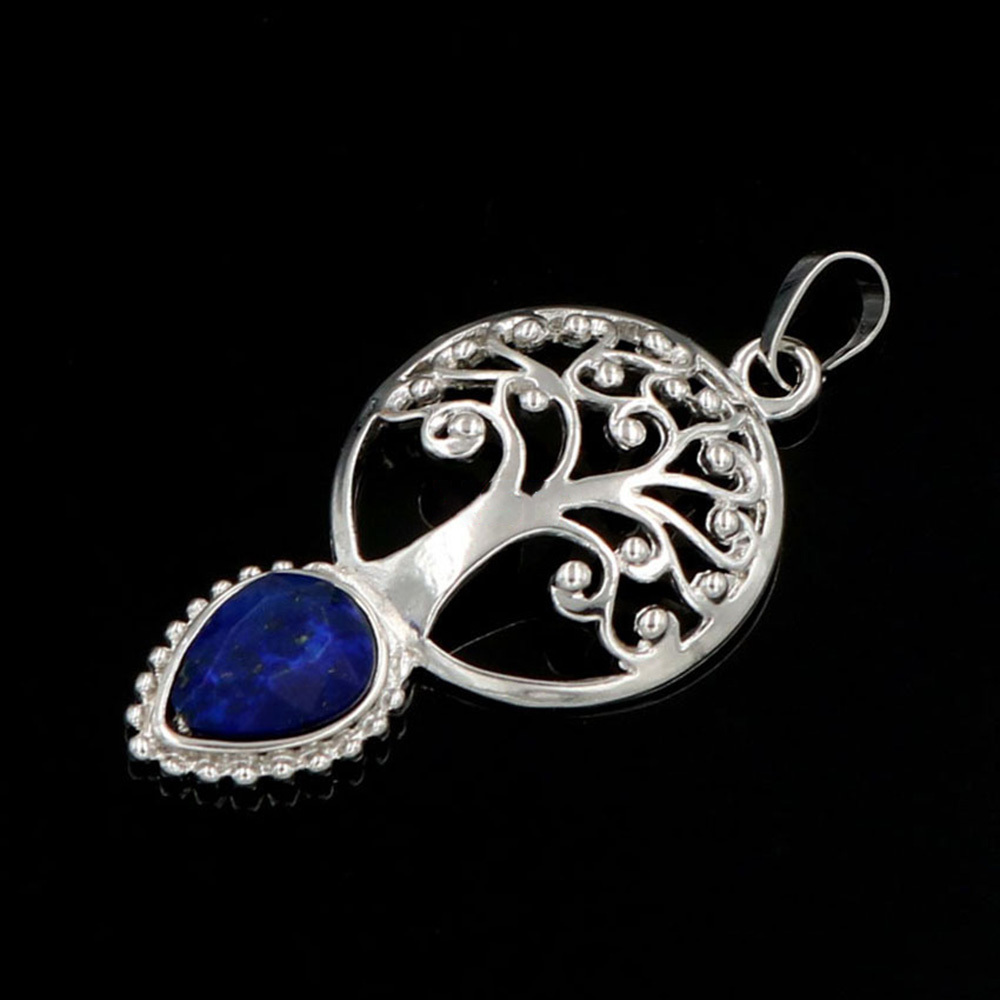 Life Tree Teardrop Crystal Pendants Necklaces Natural Energy Healing Stone Pendant Necklaces Chakra Charm Necklace for Women