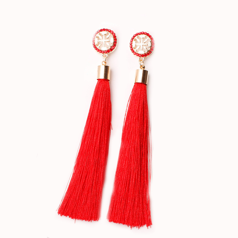 Temperamental tassel earrings with long hanging tassel for women fashion earrings with jewelry for Valentine's Day birthday party gifts