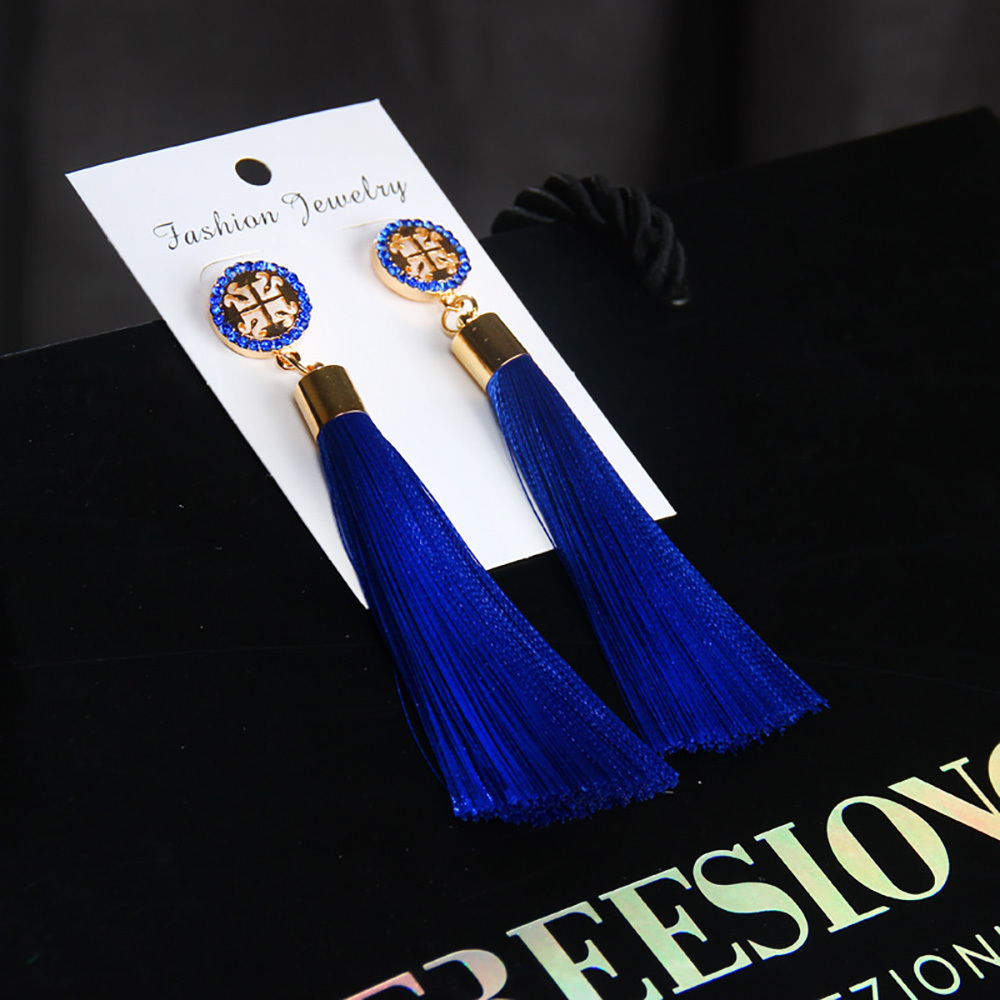 Temperamental tassel earrings with long hanging tassel for women fashion earrings with jewelry for Valentine's Day birthday party gifts