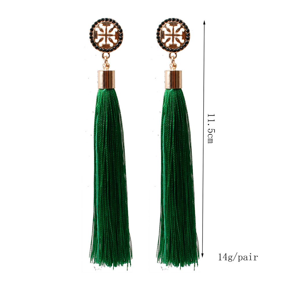 Temperamental tassel earrings with long hanging tassel for women fashion earrings with jewelry for Valentine's Day birthday party gifts