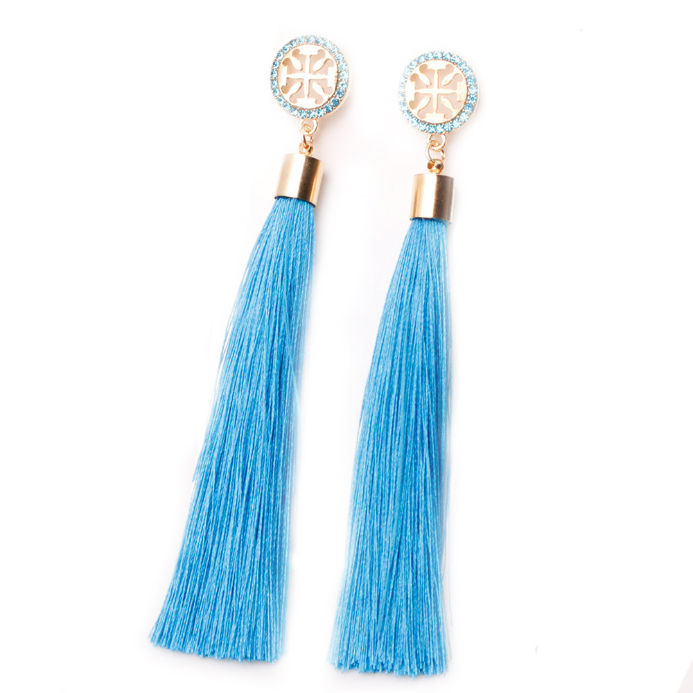 Temperamental tassel earrings with long hanging tassel for women fashion earrings with jewelry for Valentine's Day birthday party gifts