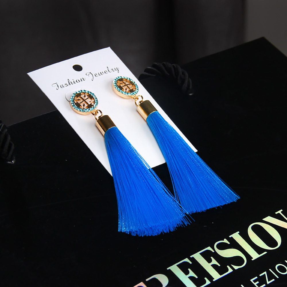 Temperamental tassel earrings with long hanging tassel for women fashion earrings with jewelry for Valentine's Day birthday party gifts
