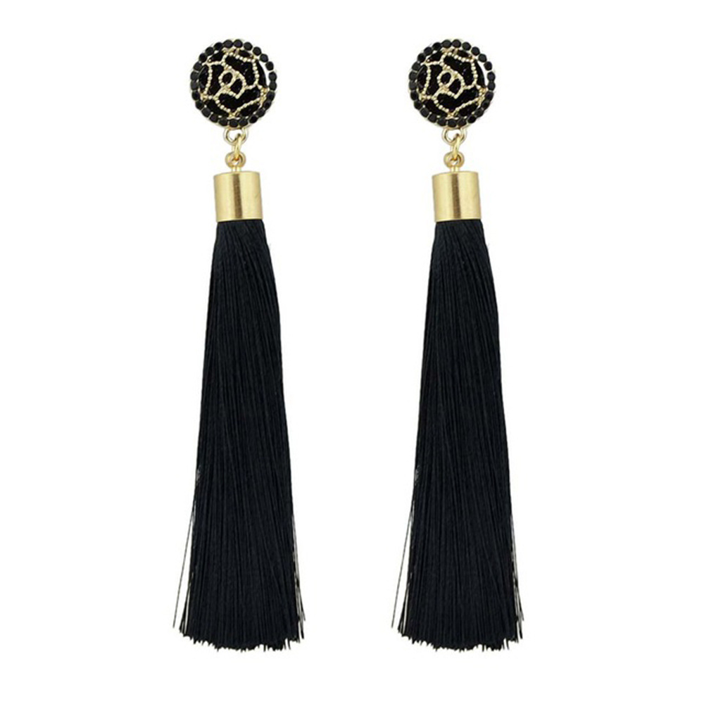 Temperamental tassel earrings with long hanging tassel for women fashion earrings with jewelry for Valentine's Day birthday party gifts