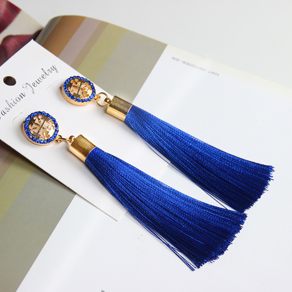 Temperamental tassel earrings with long hanging tassel for women fashion earrings with jewelry for Valentine's Day birthday party gifts