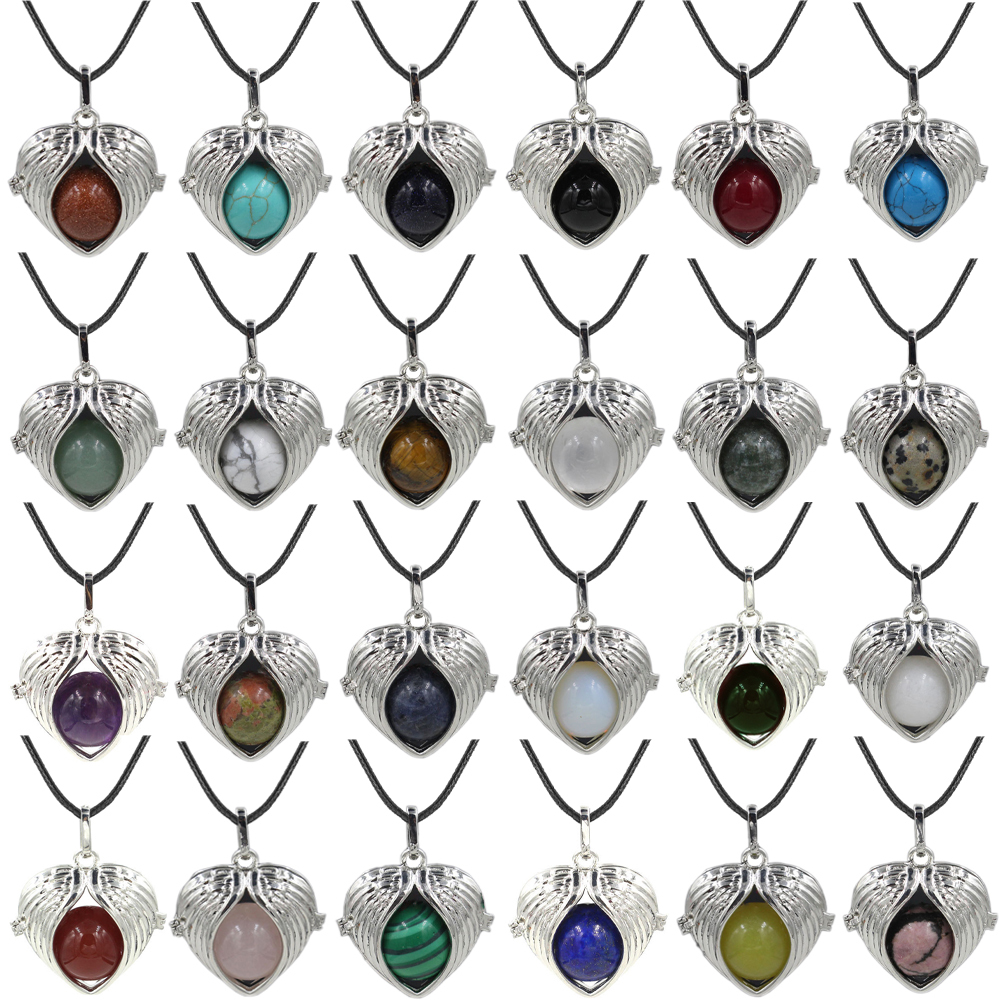 Love Angel Wings Pendant Crystal Pendant NecKLACE Healing Energy Gem Pendant NecKLACE Charm NecKLACE for Women