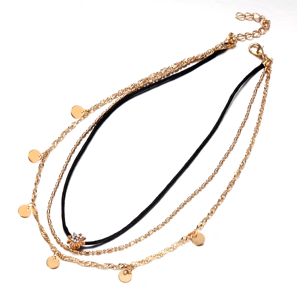 Simple Star Necklace Pendant Necklace Multilayer Chain Clavicle Necklace for Women's Jewelry