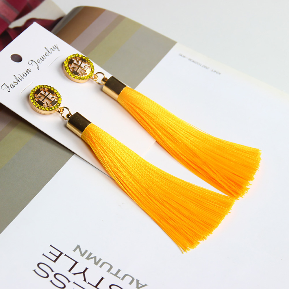 Temperamental tassel earrings with long hanging tassel for women fashion earrings with jewelry for Valentine's Day birthday party gifts