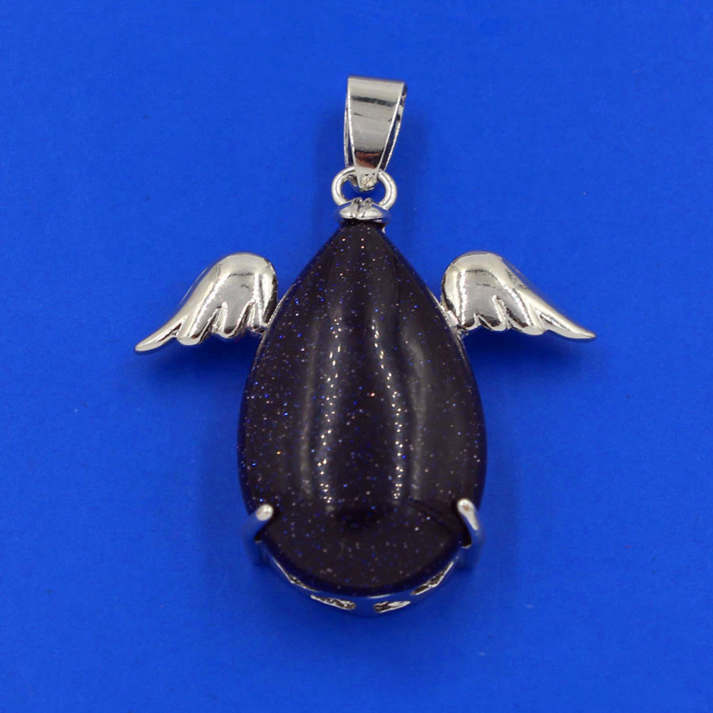 Angel Drop Healing Crystal Stone Pendant Necklace Aeiki Spiritual Energy Gem Quartz Jewelry Gift for Women and Girls