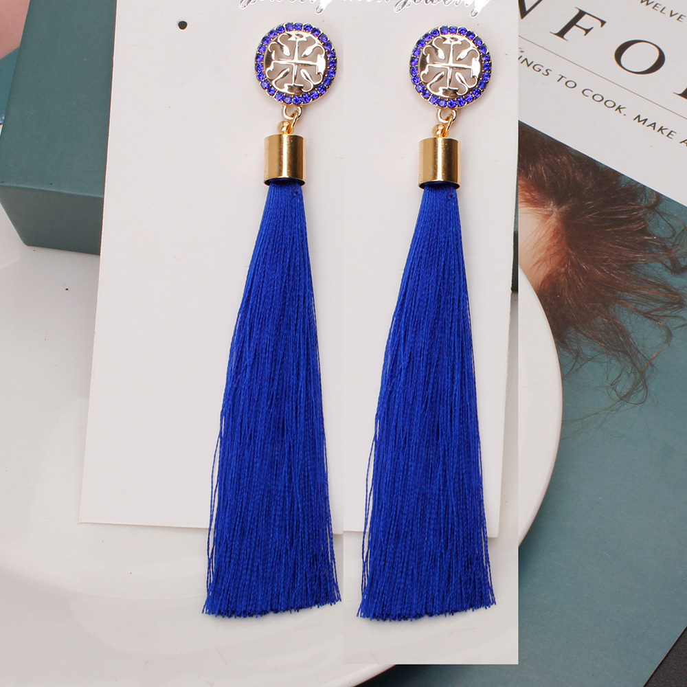 Temperamental tassel earrings with long hanging tassel for women fashion earrings with jewelry for Valentine's Day birthday party gifts