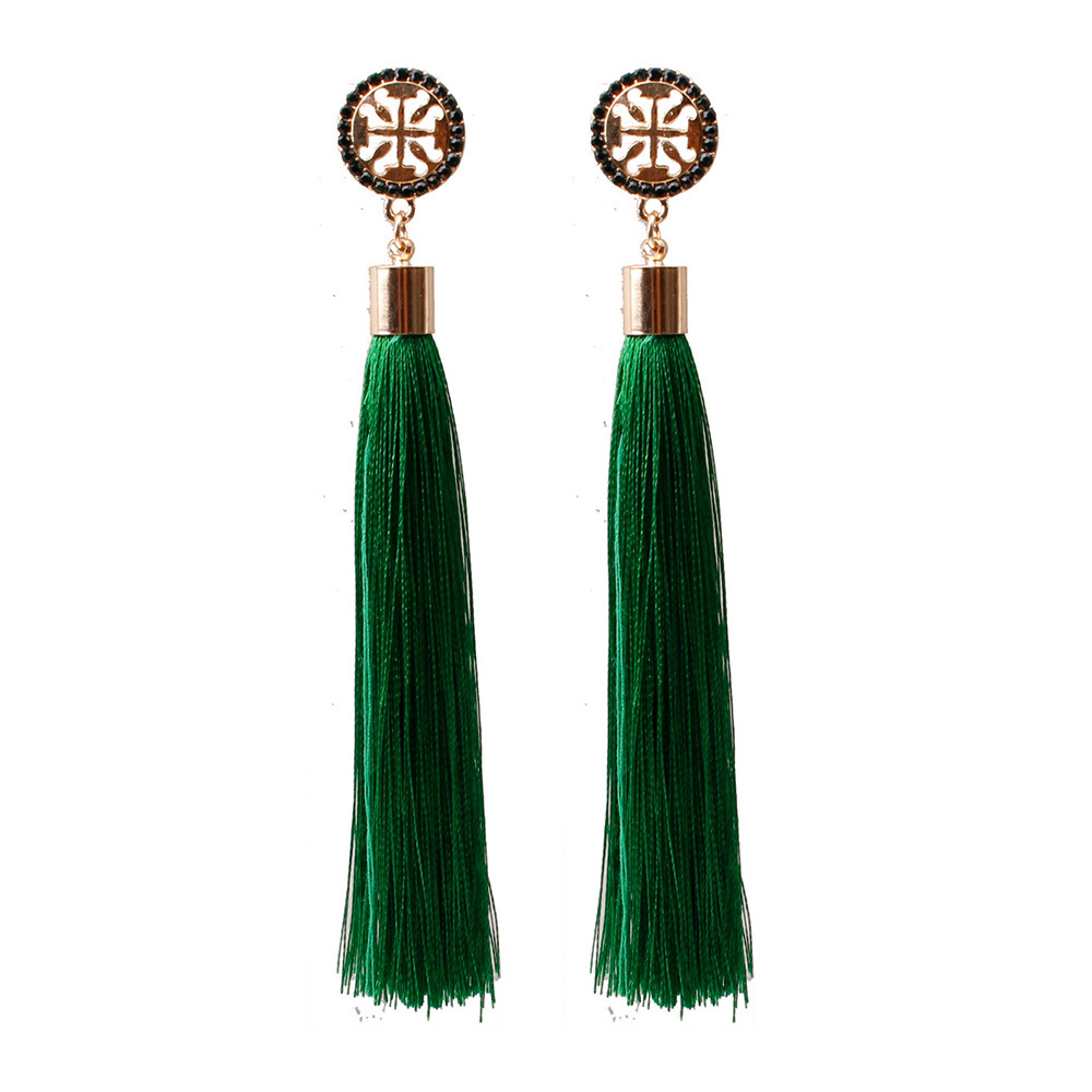 Temperamental tassel earrings with long hanging tassel for women fashion earrings with jewelry for Valentine's Day birthday party gifts