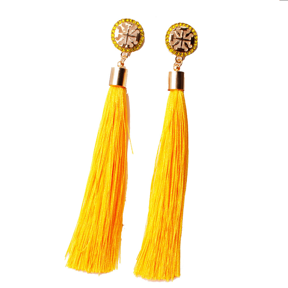 Temperamental tassel earrings with long hanging tassel for women fashion earrings with jewelry for Valentine's Day birthday party gifts