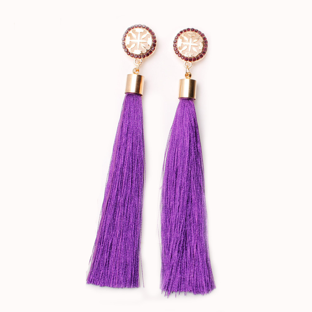 Temperamental tassel earrings with long hanging tassel for women fashion earrings with jewelry for Valentine's Day birthday party gifts