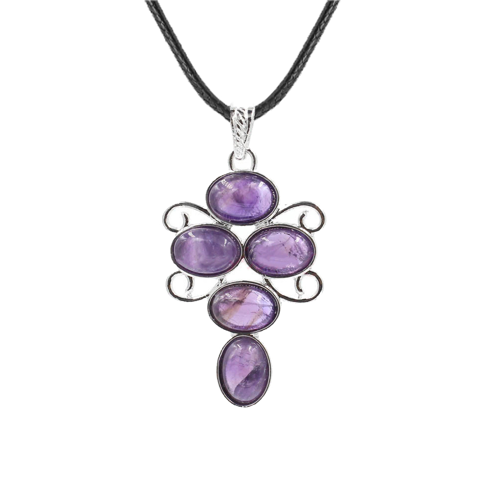 Multi-gem Cross Pendant  Natural Energy Healing Stone Pendant Necklaces  - Available in Different Colors