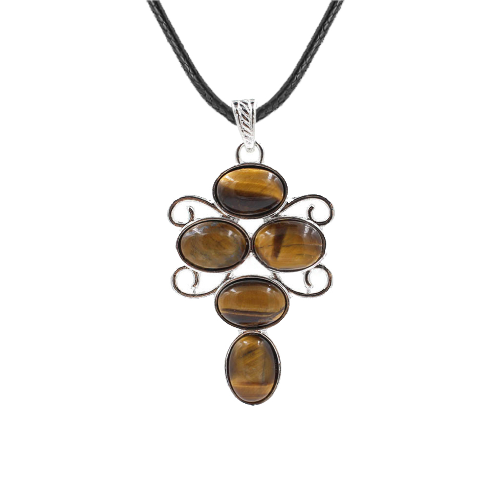 Multi-gem Cross Pendant  Natural Energy Healing Stone Pendant Necklaces  - Available in Different Colors