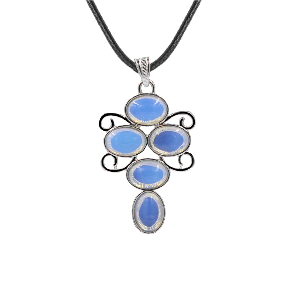 Multi-gem Cross Pendant  Natural Energy Healing Stone Pendant Necklaces  - Available in Different Colors