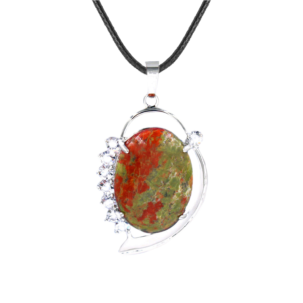 Denier Stone Crystal Pendant Neckle Healing Energy Gem Pendant Necklace for Girls