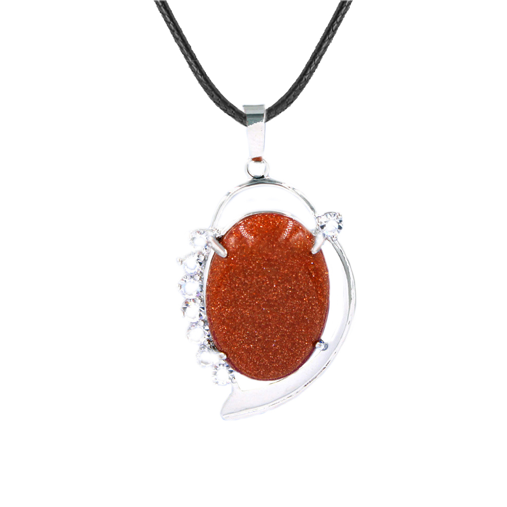 Denier Stone Crystal Pendant Neckle Healing Energy Gem Pendant Necklace for Girls