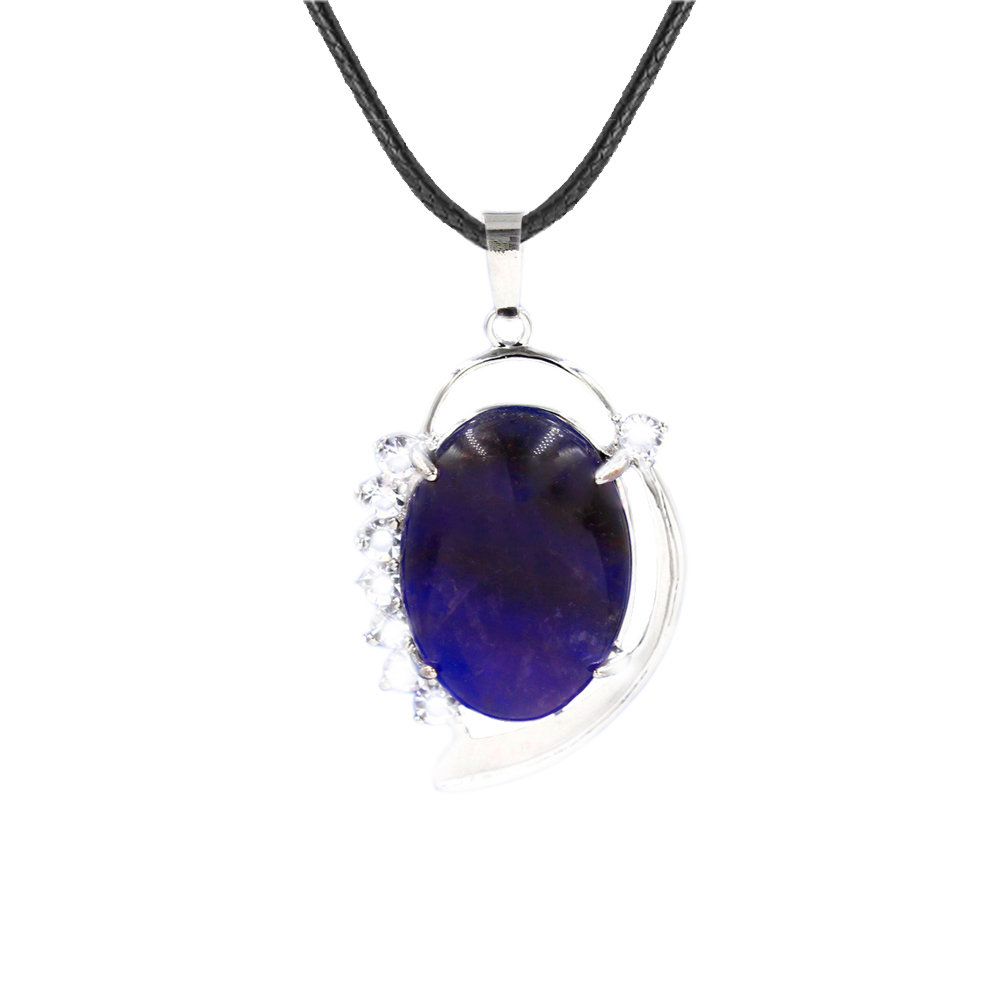 Denier Stone Crystal Pendant Neckle Healing Energy Gem Pendant Necklace for Girls