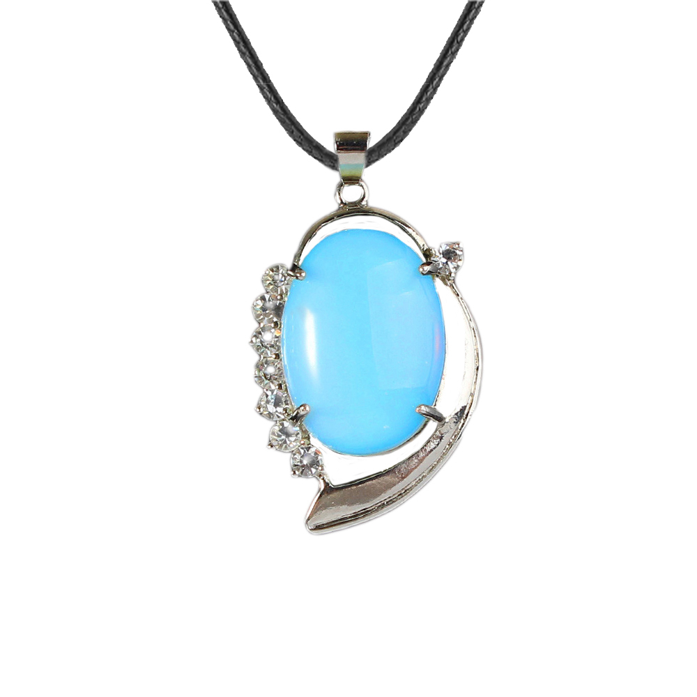 Denier Stone Crystal Pendant Neckle Healing Energy Gem Pendant Necklace for Girls