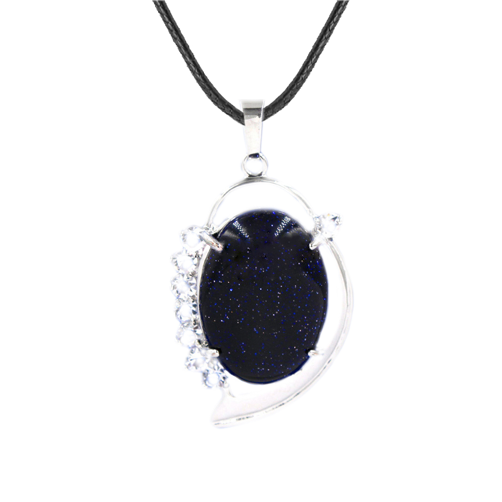 Denier Stone Crystal Pendant Neckle Healing Energy Gem Pendant Necklace for Girls