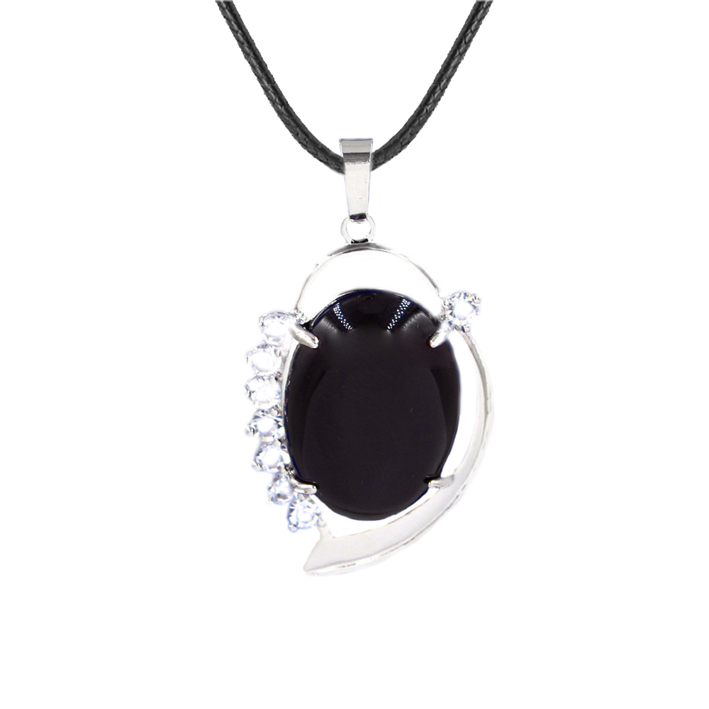 Denier Stone Crystal Pendant Neckle Healing Energy Gem Pendant Necklace for Girls