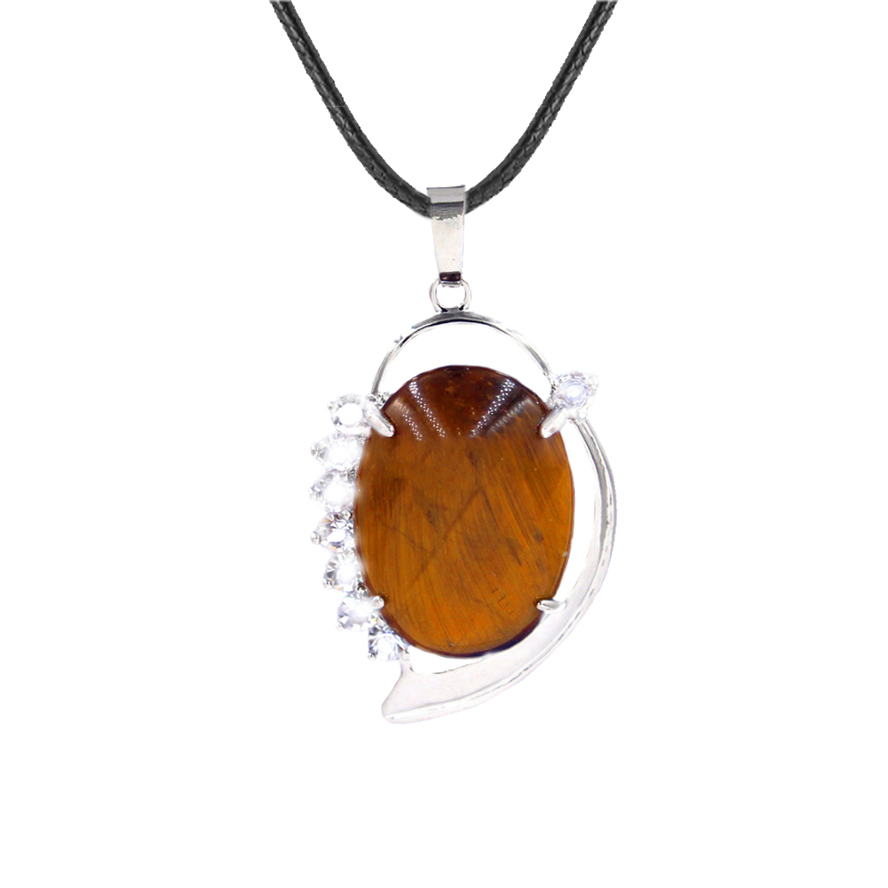 Denier Stone Crystal Pendant Neckle Healing Energy Gem Pendant Necklace for Girls
