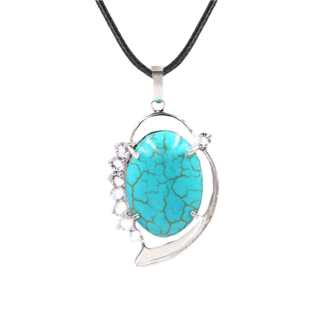 Denier Stone Crystal Pendant Neckle Healing Energy Gem Pendant Necklace for Girls