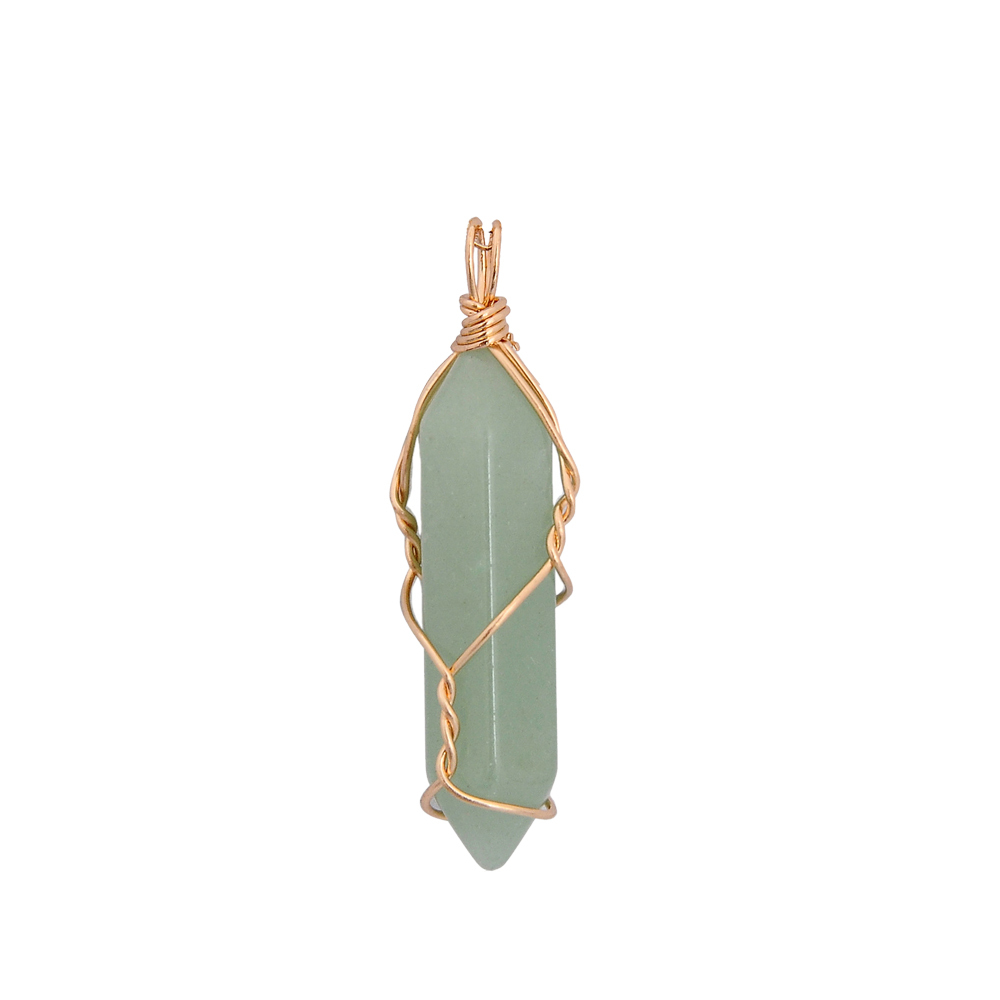 Hexagonal Crystal Pointed Quartz Pendants Natural Healing Crystal Necklaces Reiki Chakra Charm Pendant Necklace with Tree Wire Wrapped Gemstone Pendan