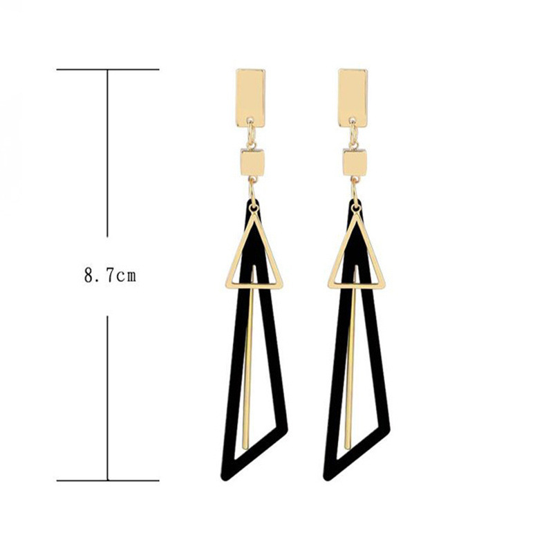 Geometric earrings with colorful triangular fresh stud earrings and long earrings jewelry for women and girls