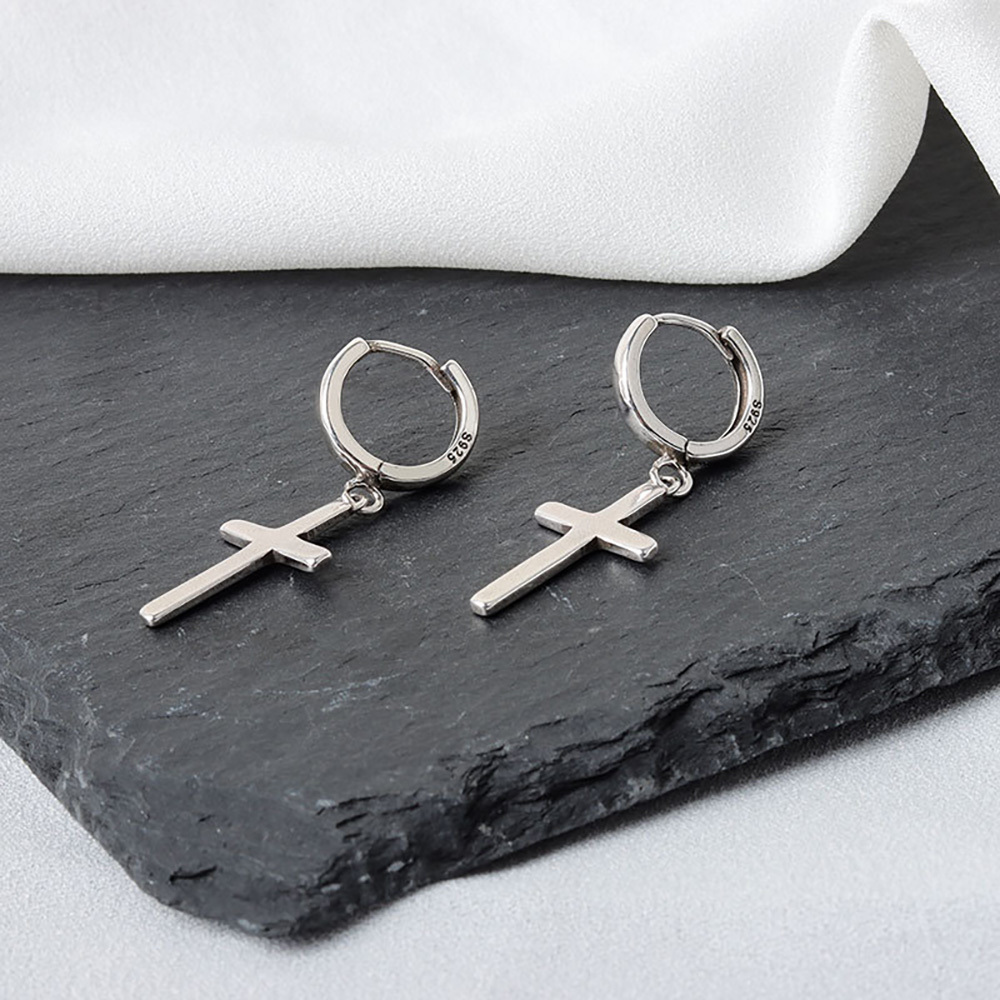 Retro cross personality earrings men's and women's stud earrings
