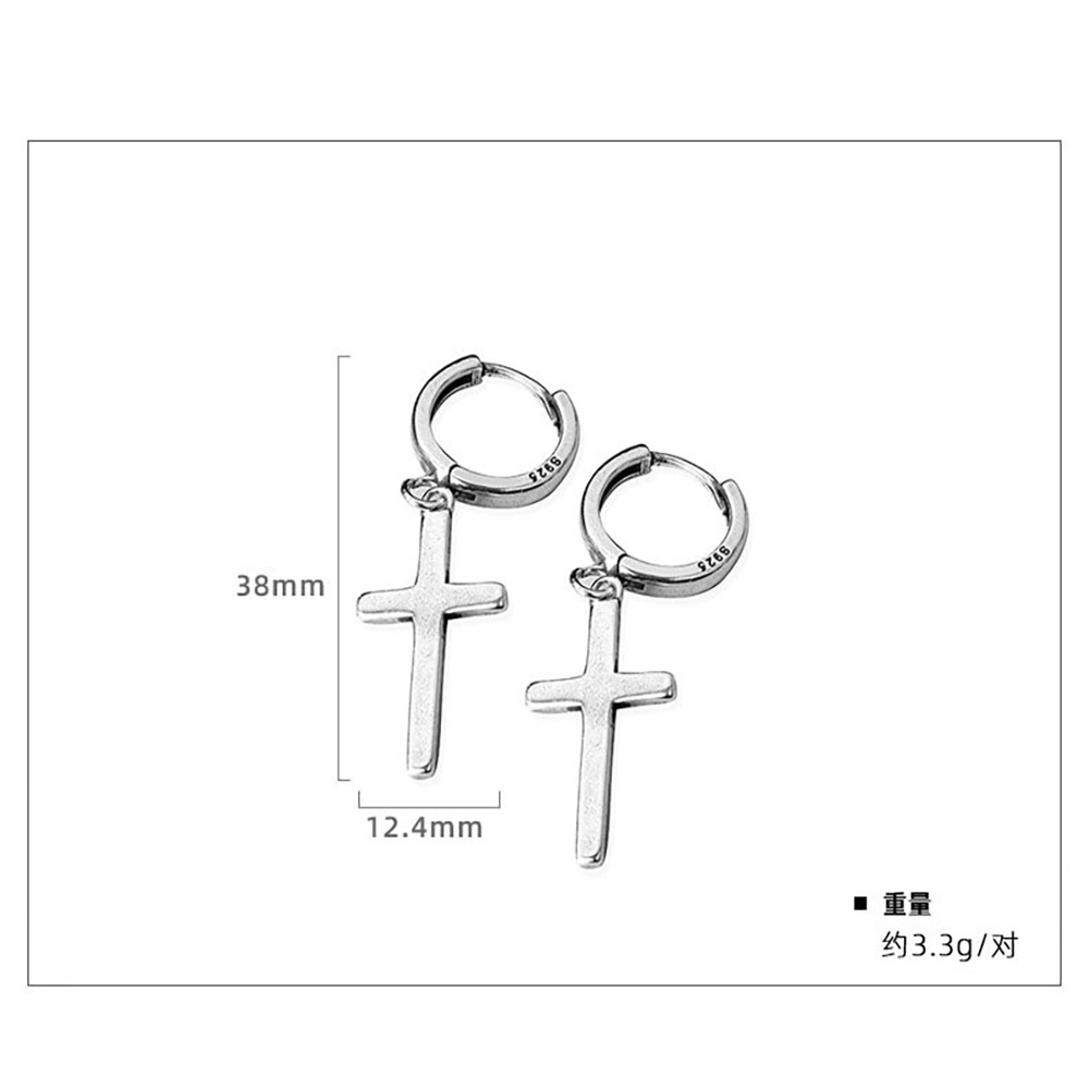 Retro cross personality earrings men's and women's stud earrings