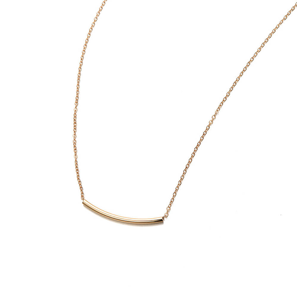 One word collarbone chain geometric bend short necklace minimalist choker necklace jewelry for women and girls