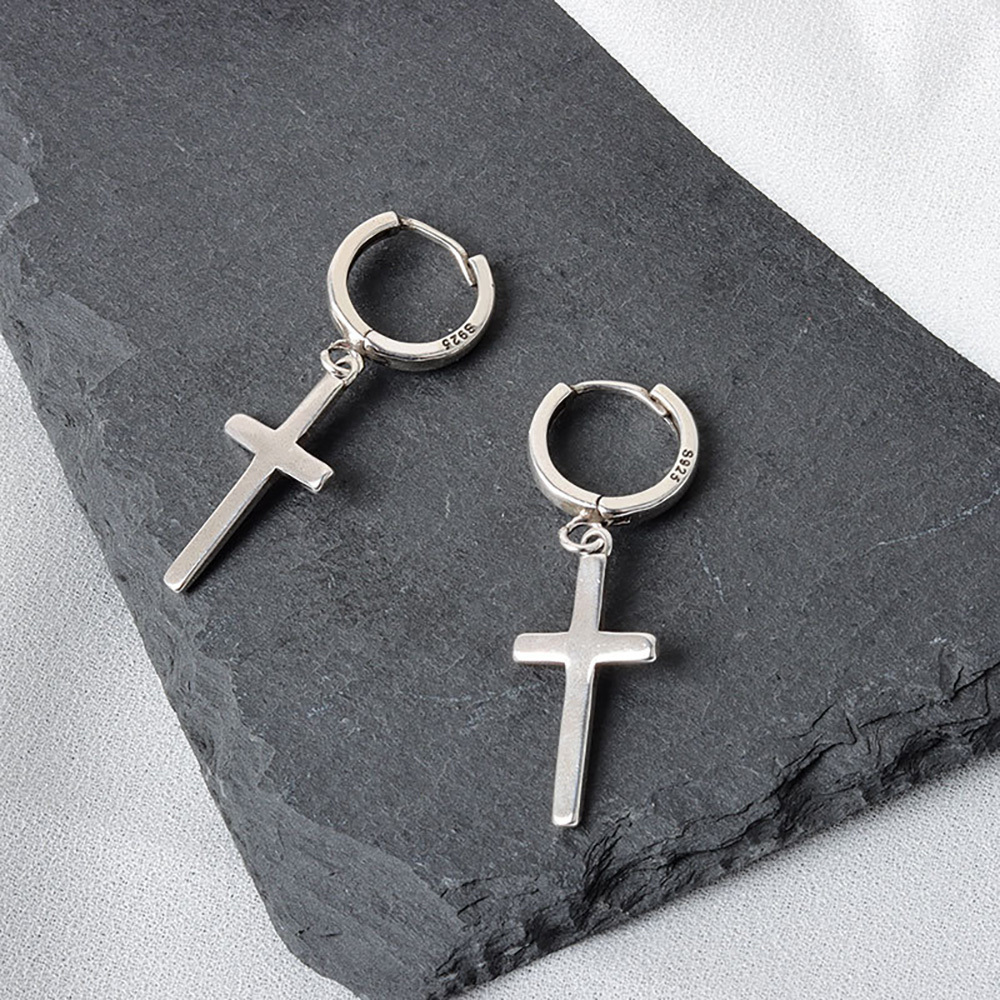 Retro cross personality earrings men's and women's stud earrings