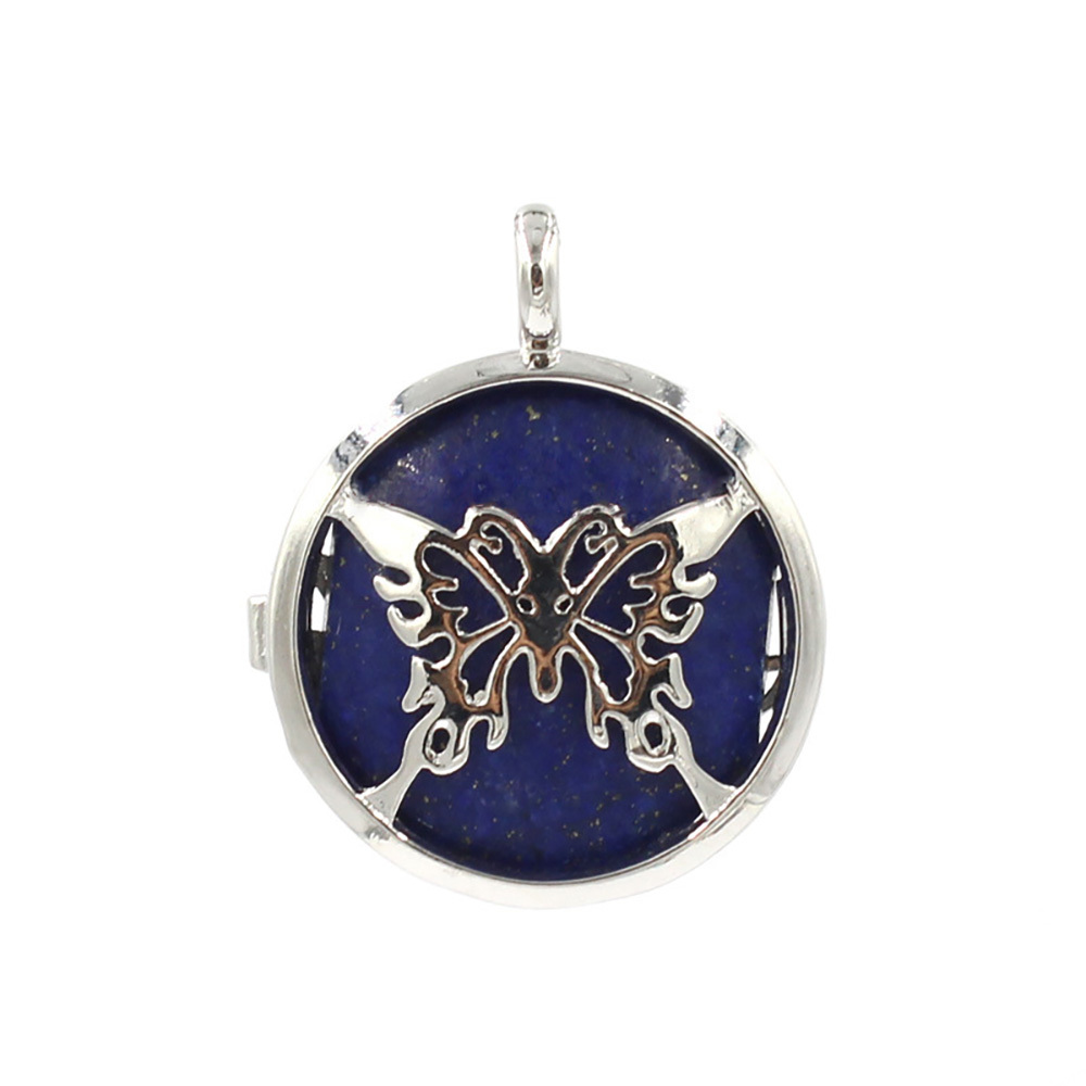 Hollow butterfly pendant box pendant healing crystal pendant necklace Reiki spirit energy gem
