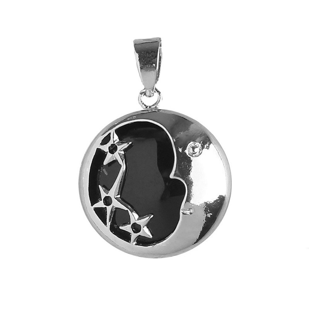 Starmoon Pendant Healing Crystal Pendant Necklace Natural Energy Gem Pendant Necklace