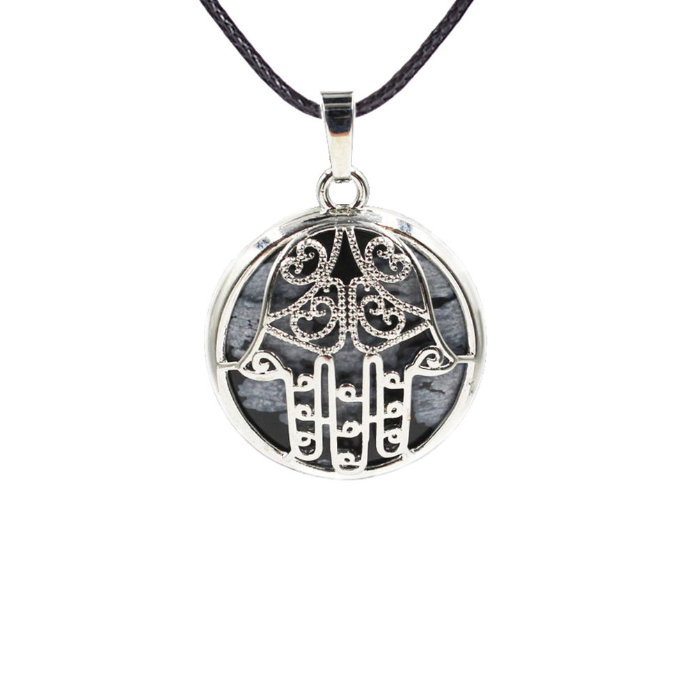 Buddha Palm Chakra Pendant Necklace Healing Crystal Pendant Necklace Reiki Spiritual Energy Gem