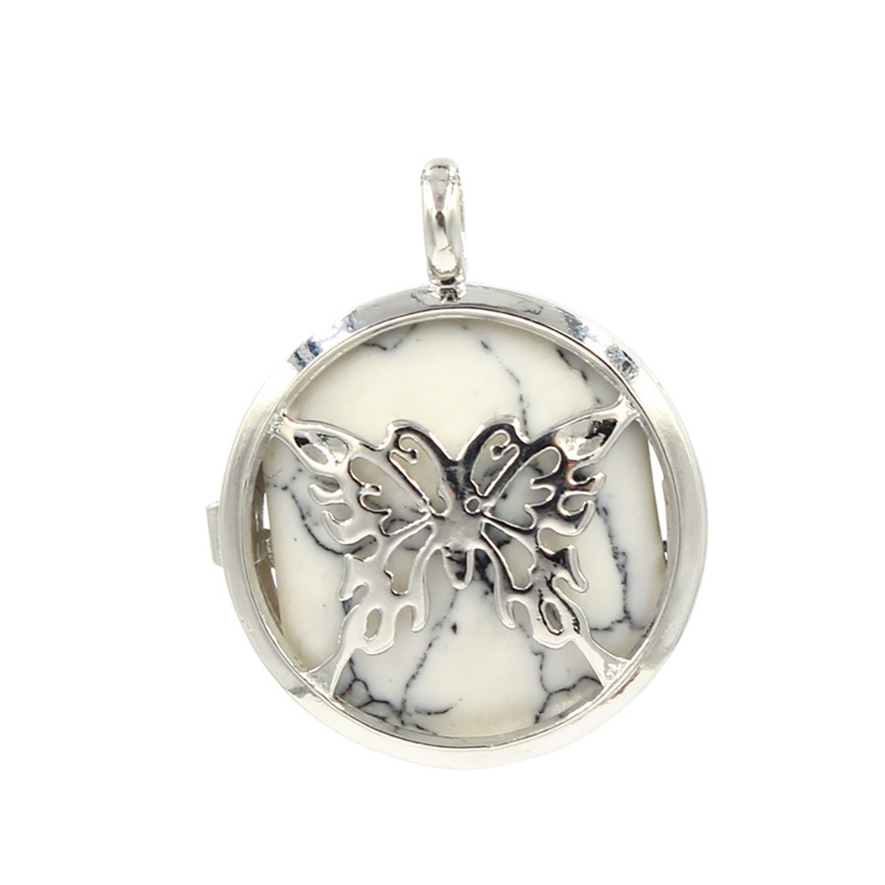 Hollow butterfly pendant box pendant healing crystal pendant necklace Reiki spirit energy gem