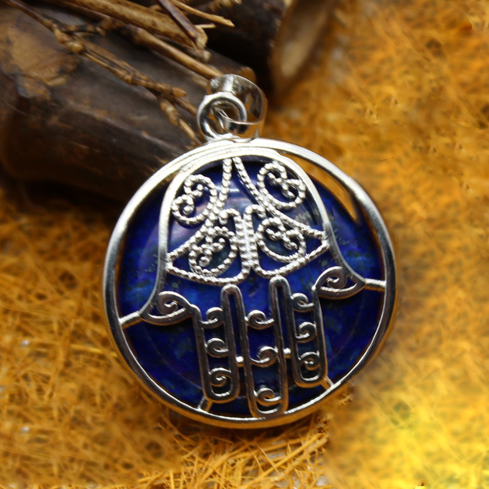 Buddha Palm Chakra Pendant Necklace Healing Crystal Pendant Necklace Reiki Spiritual Energy Gem