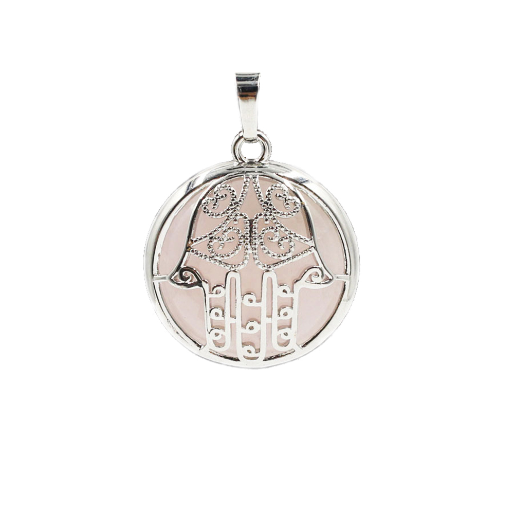 Buddha Palm Chakra Pendant Necklace Healing Crystal Pendant Necklace Reiki Spiritual Energy Gem