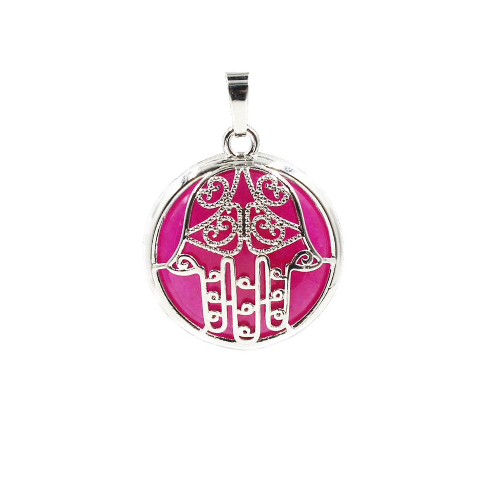 Buddha Palm Chakra Pendant Necklace Healing Crystal Pendant Necklace Reiki Spiritual Energy Gem