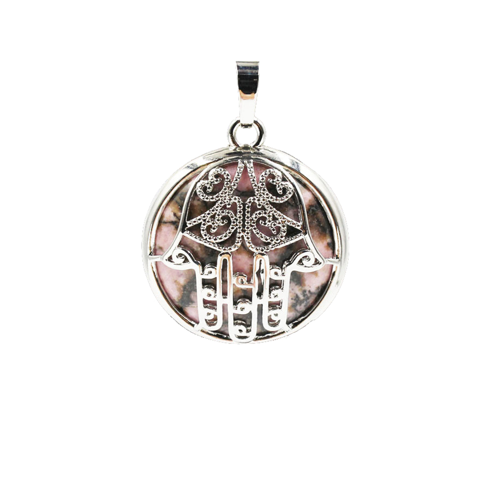 Buddha Palm Chakra Pendant Necklace Healing Crystal Pendant Necklace Reiki Spiritual Energy Gem