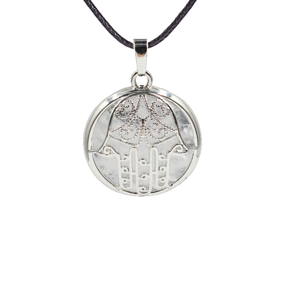 Buddha Palm Chakra Pendant Necklace Healing Crystal Pendant Necklace Reiki Spiritual Energy Gem